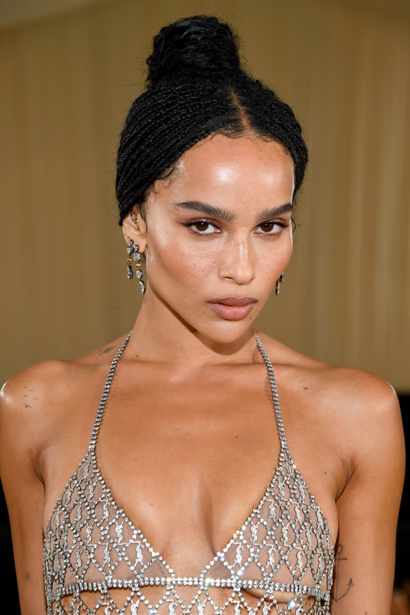 See Zoë Kravitz's Dazzling Saint Laurent Mesh Gown from the 2021