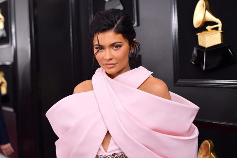Kylie Jenner Celebrates New Makeup Collab in White Bodysuit
