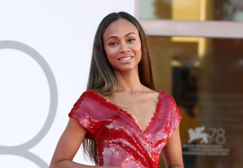 Zoe Saldana Shows Off Swimsuit While on Vacation