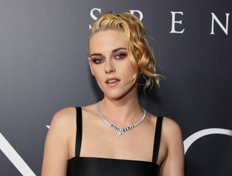 Kristen Stewart Sparkles in Ab-Baring Bra Top at Spencer Premiere 
