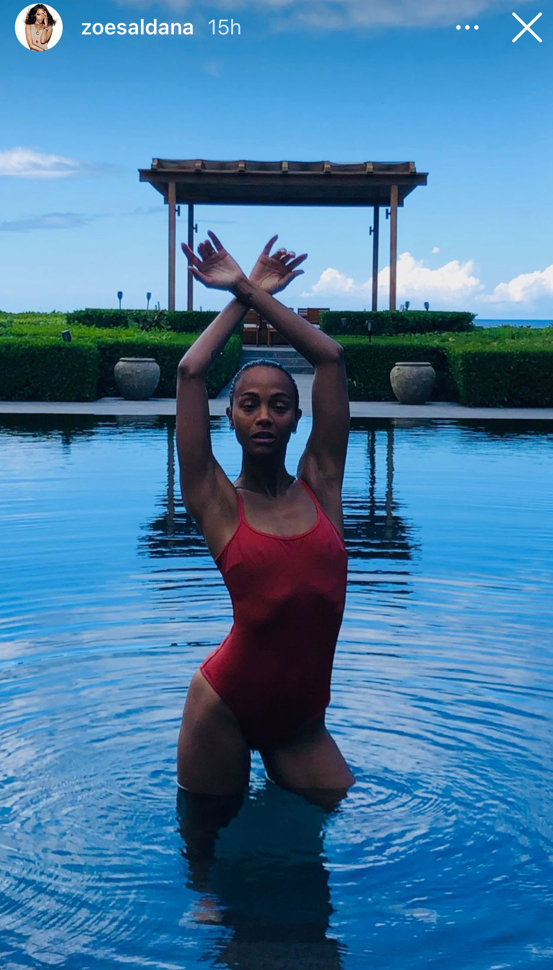 Zoe Saldana Shows Off Swimsuit While on Vacation Celebwell