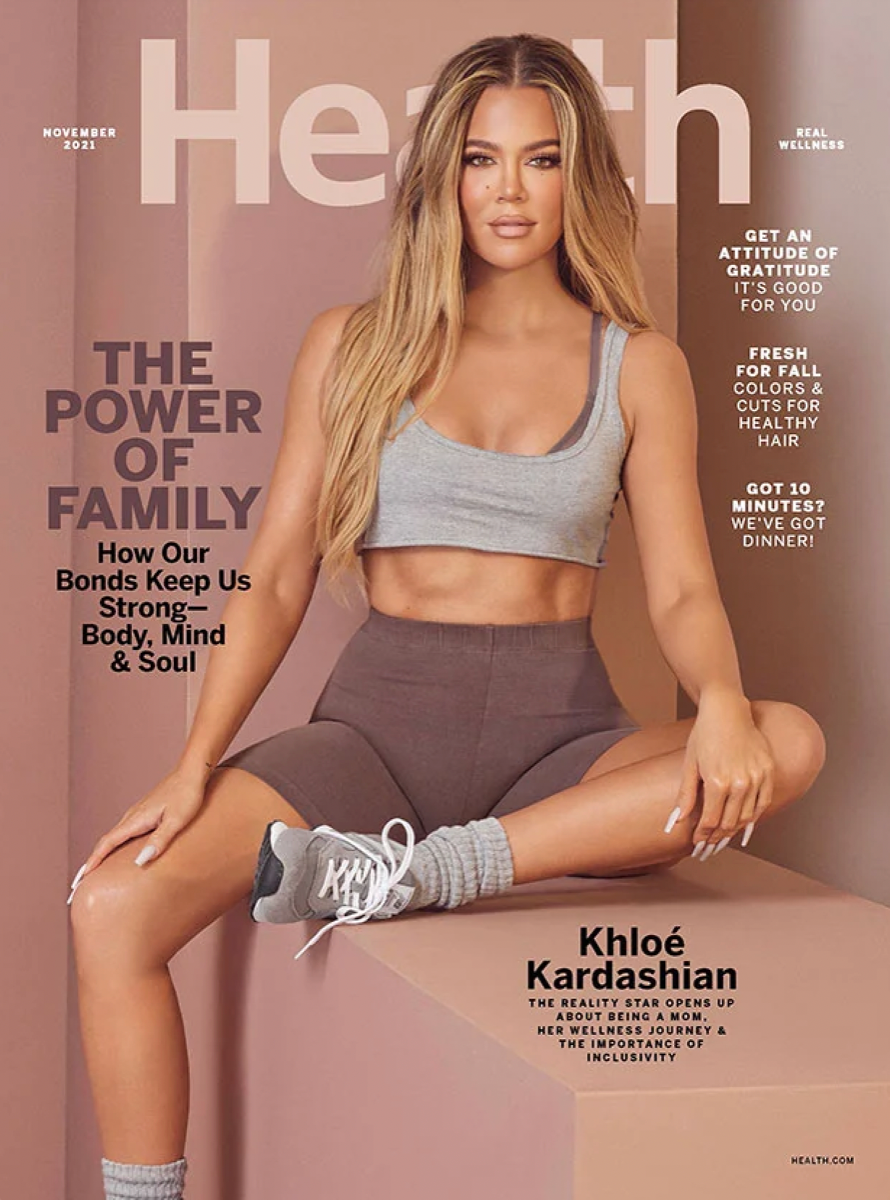 Khloe Kardashian models her fit physique in promotional post for