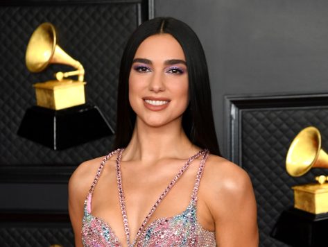 Dua Lipa in Butterfly Bra Top Flaunts Flat Abs
