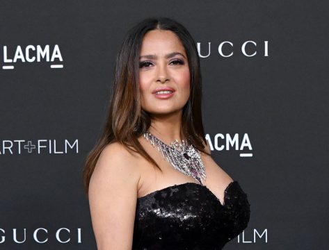 Salma Hayek in Bathing Suit Enjoys First Monday of 2022