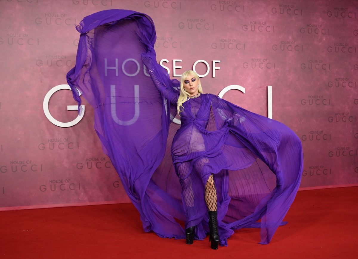 Lady Gaga Shows Off Legs in Sheer Gown at Gucci Premiere — Celebwell