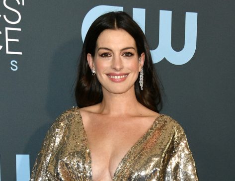 Anne Hathaway Flashes Abs in Corset Top on Birthday