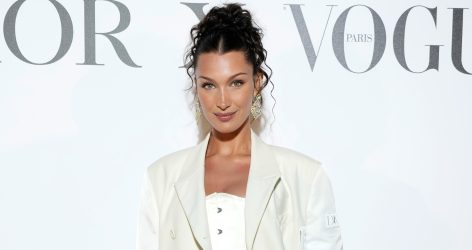 Bella Hadid in Bathing Suit Lounges With Pal
