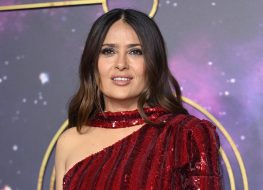 Salma Hayek in Bathing Suit Dips Into "Cold Water"