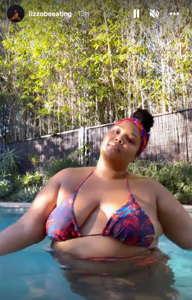 Lizzo in Bathing Suit Says Hi from the Pool — Celebwell