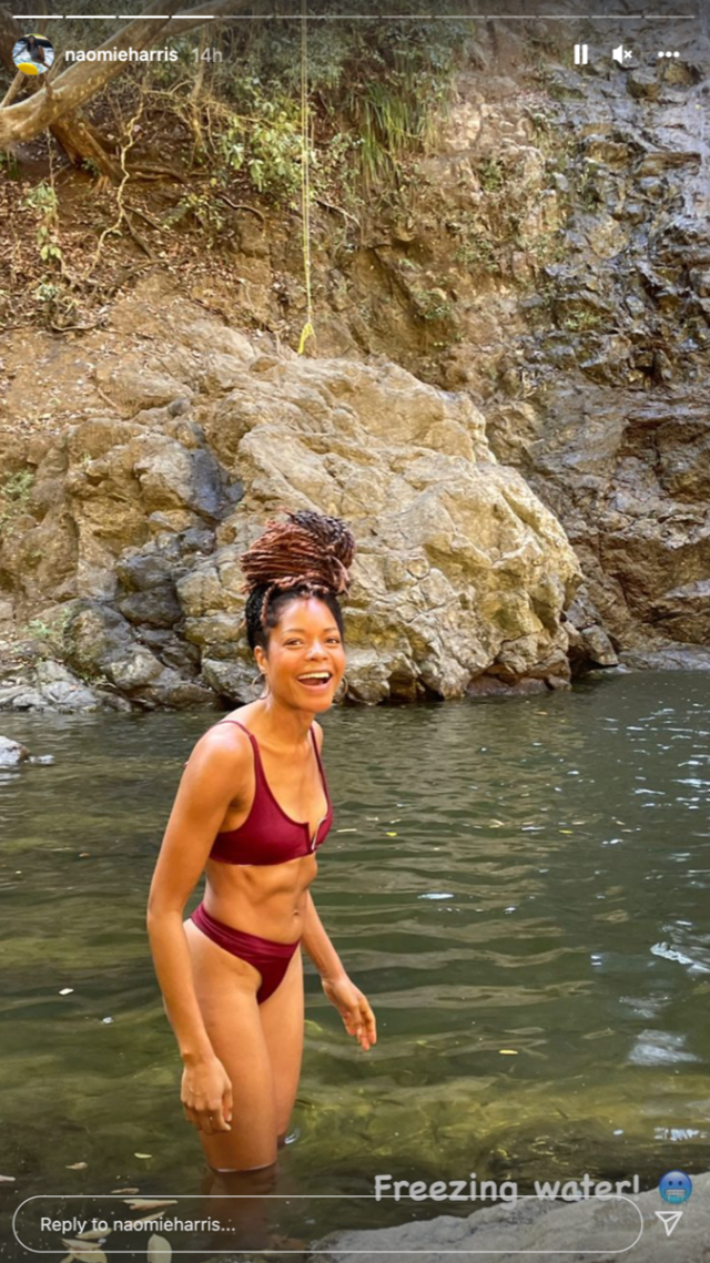 Naomie Harris in Bathing Suit Chases Waterfalls in Costa Rica