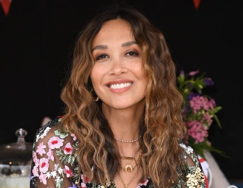 Myleene Klass in Bathing Suit Has "Boardroom Swimwear Meeting"