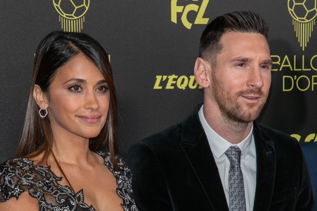 Antonella Roccuzzo Messi attending the Louis Vuitton show as part