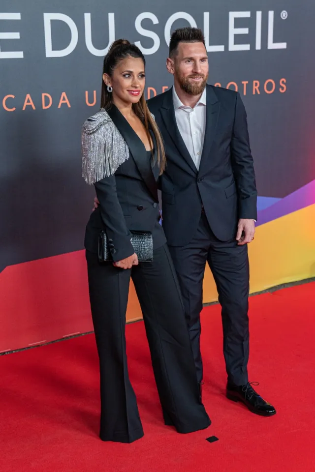 Antonella Roccuzzo Messi attending the Louis Vuitton show as part