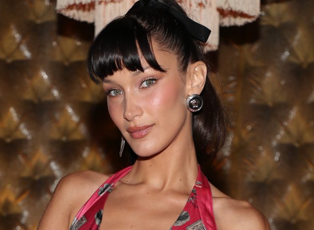 Bella Hadid in Bathing Suit Swims at Sunset