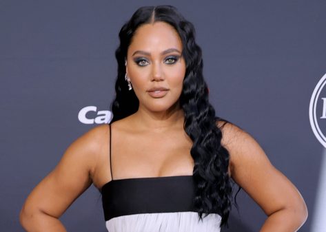 Ayesha Curry in Bathing Suit Says “Peace”