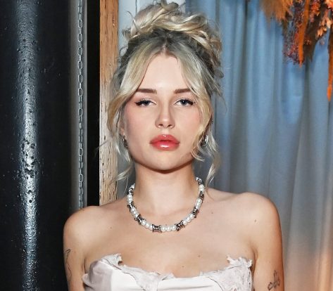 Lottie Moss in Bathing Suit Poses Beachside