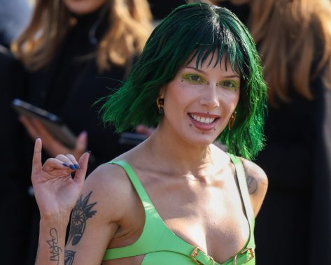 Halsey in Bathing Suit Top Enjoys "Wonderful Show"