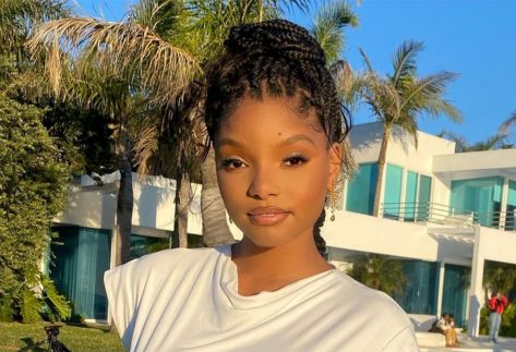 Halle Bailey in Bathing Suit is at One With Nature