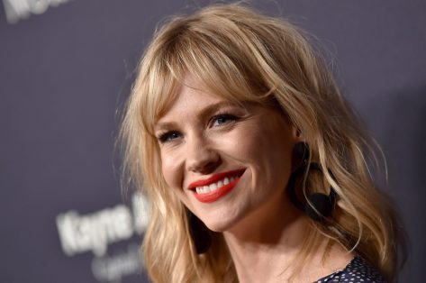 January Jones in Bathing Suit is “Freckled”