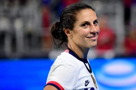 CINCINNATI, OHIO - SEPTEMBER 21: Carli Lloyd #10 of the United States looks on after a Women's International Friendly between the United States and Paraguay at TQL Stadium on September 21, 2021 in Cincinnati, Ohio. (Photo by Emilee Chinn/Getty Images)