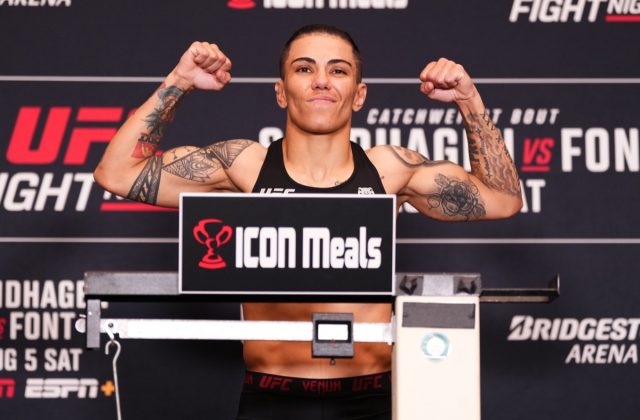 NASHVILLE, TENNESSEE - AUGUST 04: during the UFC Fight Night official weigh-in at Grand Hyatt Nashville on August 4, 2023 in Nashville, Tennessee. (Photo by Jeff Bottari/Zuffa LLC)