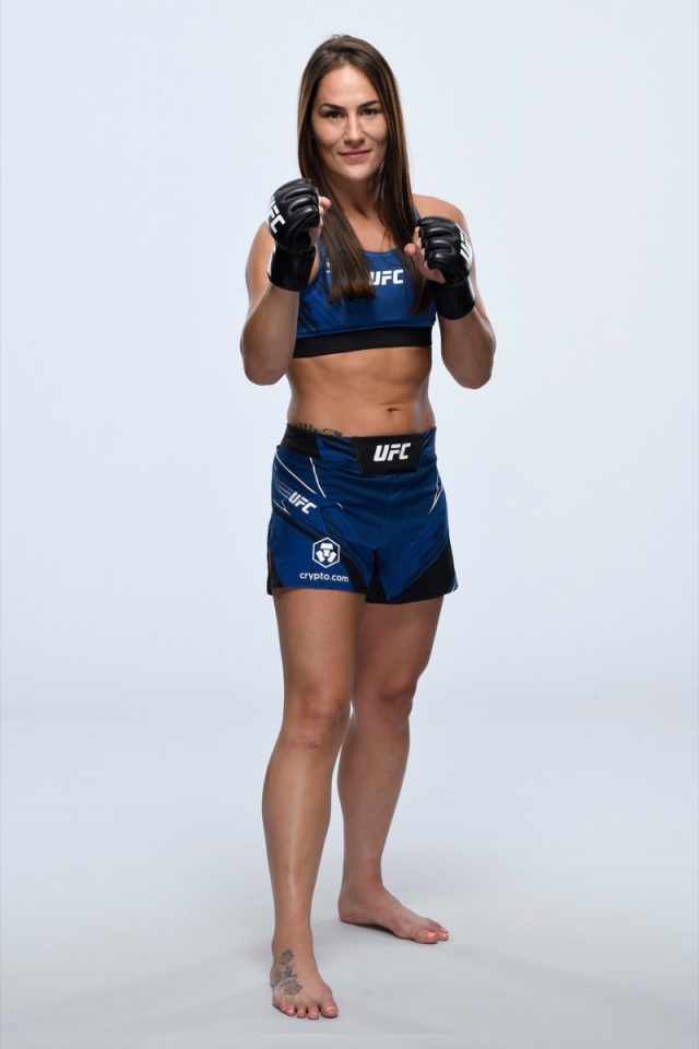 LAS VEGAS, NEVADA - JULY 07: Jessica Eye poses for a portrait during a UFC photo session on July 7, 2021 in Las Vegas, Nevada. (Photo by Jeff Bottari/Zuffa LLC via Getty Images)