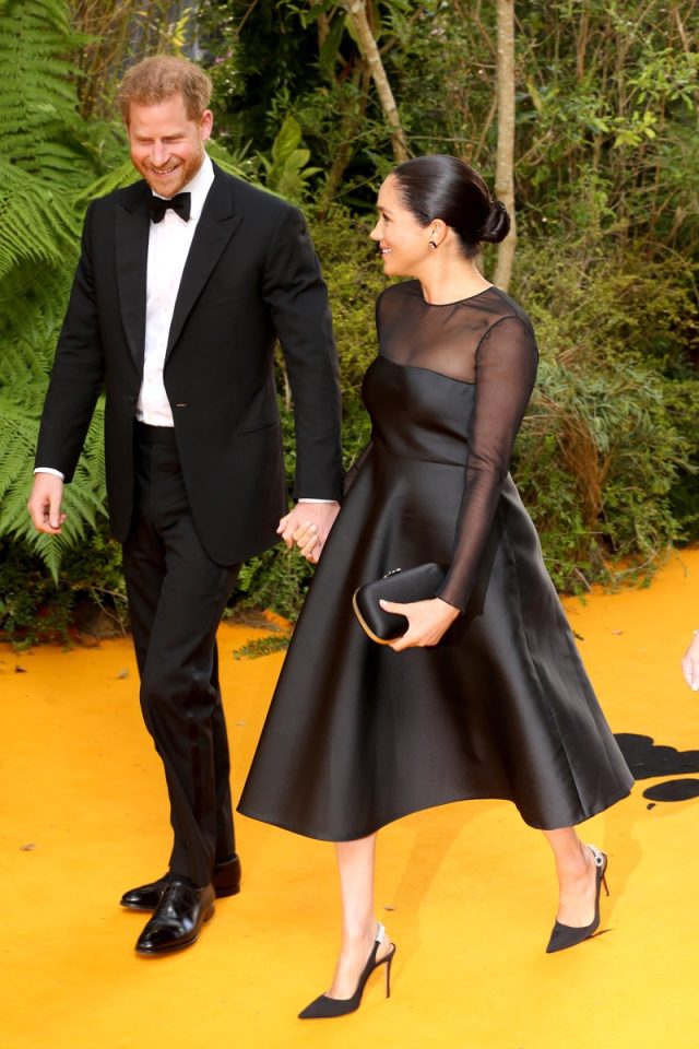 London, United Kingdom-July 14, 2019: Prince Harry, Duke of Sussex and Meghan, Duchess of sussex attend The Lion King European Premiere at the Odeon Luxe in London, UK.