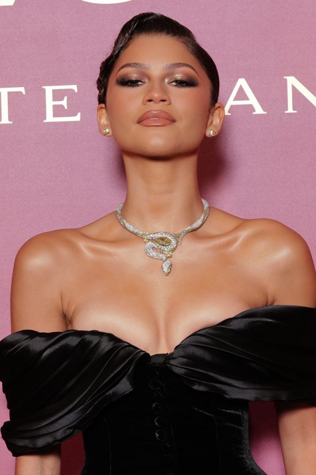 VENICE, ITALY - MAY 16: Zendaya attends the "Bulgari Mediterranea High Jewelry" event at Palazzo Ducale on May 16, 2023 in Venice. (Photo by Claudio Lavenia/Getty Images for Bulgari)
