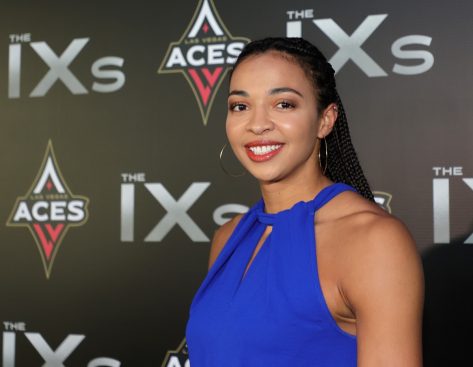 LAS VEGAS, NEVADA - JUNE 17: WNBA player Kiah Stokes of the Las Vegas Aces attends the inaugural IX Awards at Allegiant Stadium on June 17, 2022 in Las Vegas, Nevada. The IXs, presented by the WNBA's Las Vegas Aces, celebrate the 50th anniversary of the passage of Title IX and recognize women and men who have fought for equality in sports and beyond. (Photo by Ethan Miller/Getty Images)