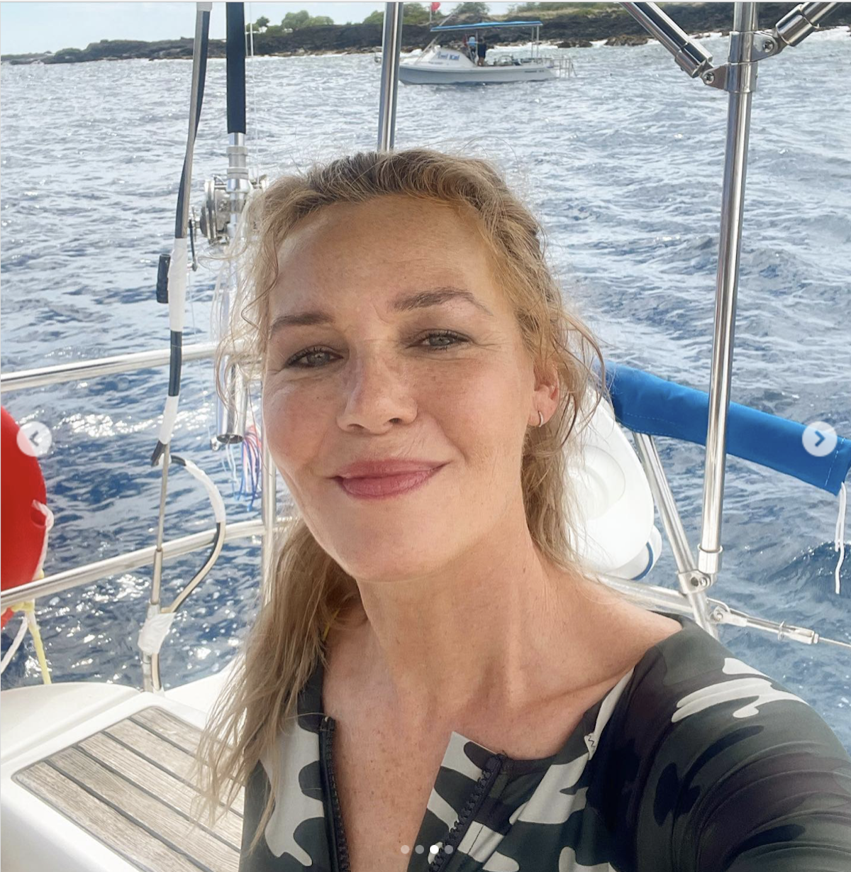 Wonder Woman Star Connie Nielsen Shares Swimsuit Photo of “Happiness”