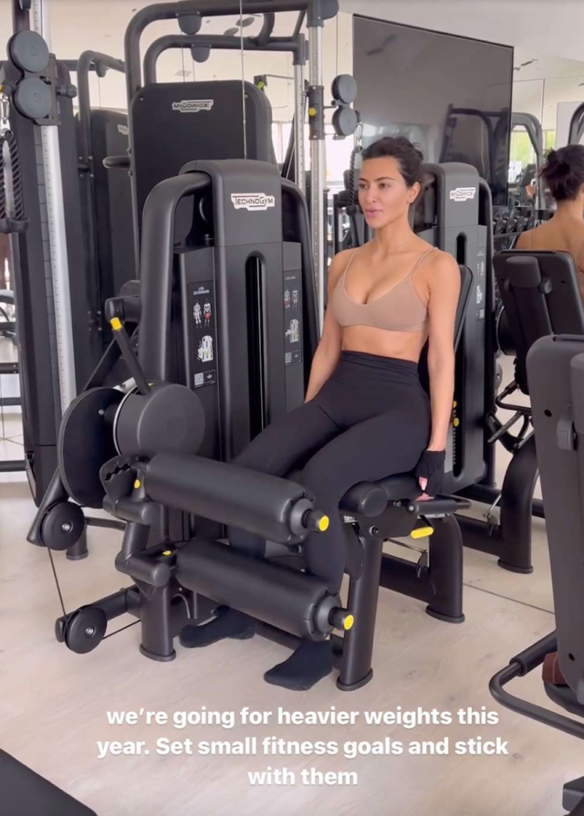 Kim Kardashian in TwoPiece Workout Gear Shares New Workout