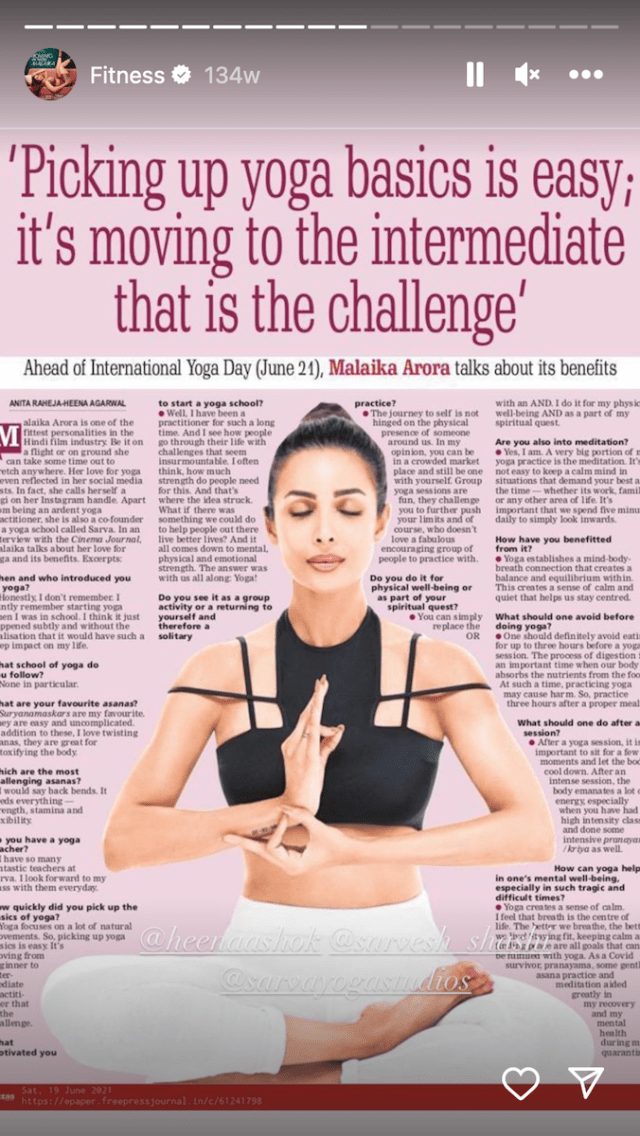 Malaika Arora Starts Off Her Week With A Difficult Yoga Asana, Says  'Grateful Towards' - News18