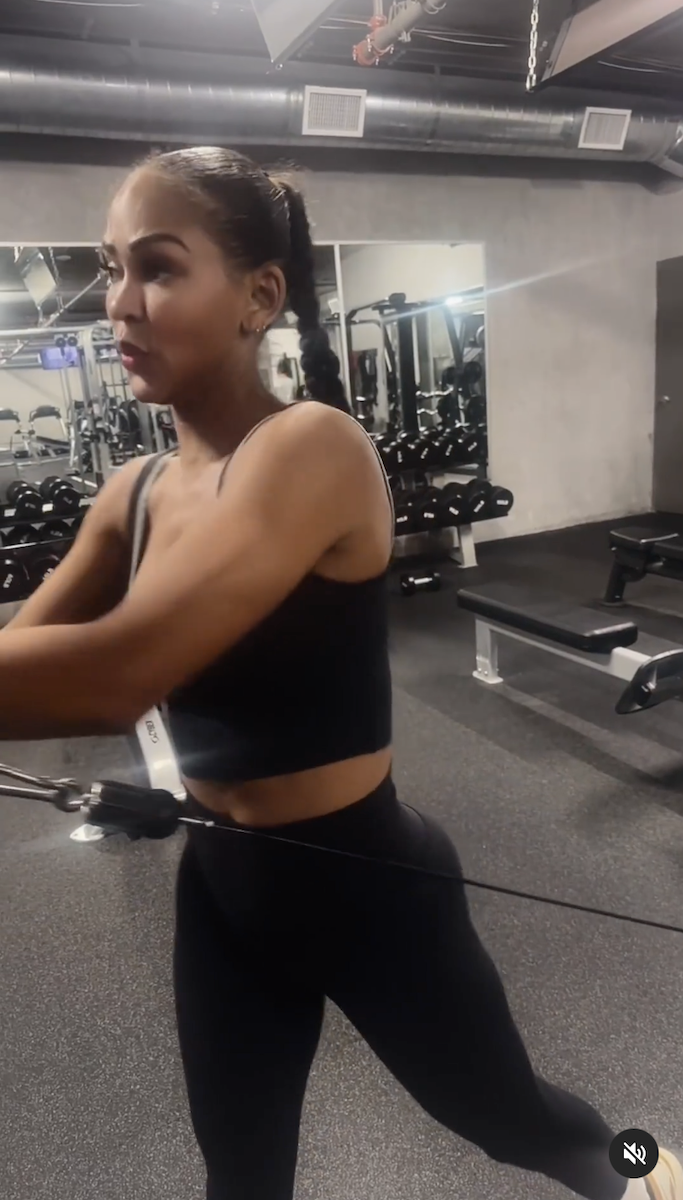Meagan Good in TwoPiece Workout Gear Shares Strength Training Workout