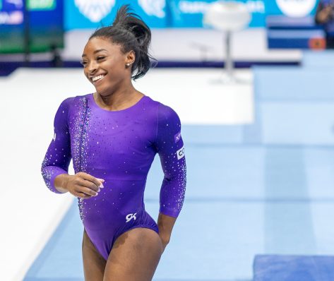 Simone Biles in Two-Piece Workout Gear Gets Ready for the Beach