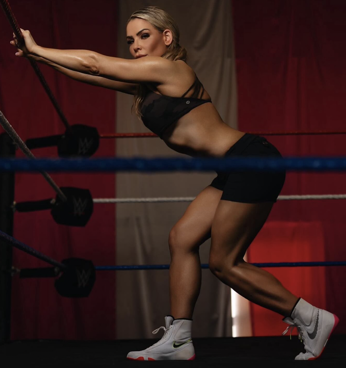 WWE Star Natalya Neidhart in Workout Gear Poses In the Ring