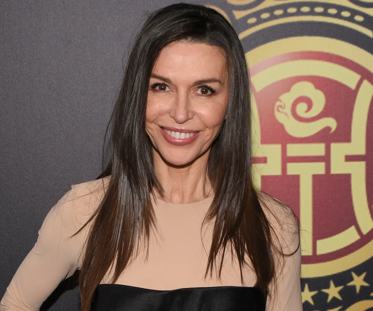 Finola Hughes in Workout Gear Goes on “Hike”