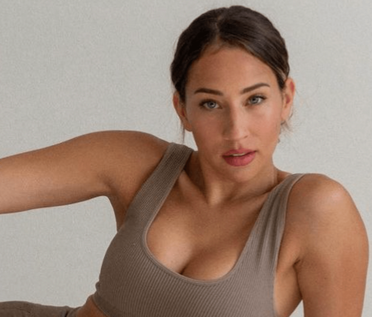 Vicky Justiz in Two Piece Workout Gear "Can Smell Summer"