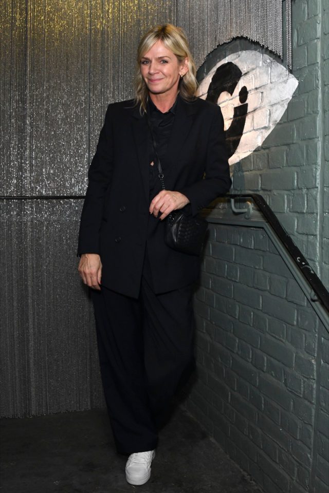 LONDON, ENGLAND - DECEMBER 09:   Zoe Ball poses following a performance of "Cabaret" in the Kit Kat Club at the Playhouse Theatre on December 9, 2021 in London, England. (Photo by David M. Benett/Dave Benett/Getty Images)