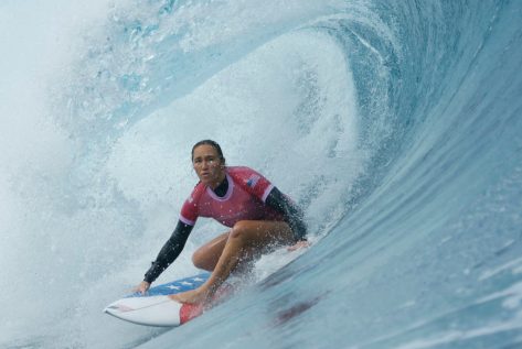 Pro Surfer Carissa Moore In Slick Wetsuit Is "Overwhelmed With Emotion"