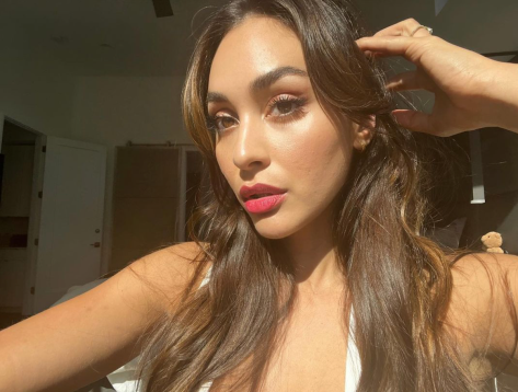 Lindsey Morgan in Two-Piece Workout Gear Stays Hydrated