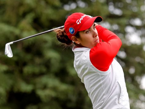 Golfer Maria Fassi in Two-Piece Workout Gear is "Ready to Go to Boston"