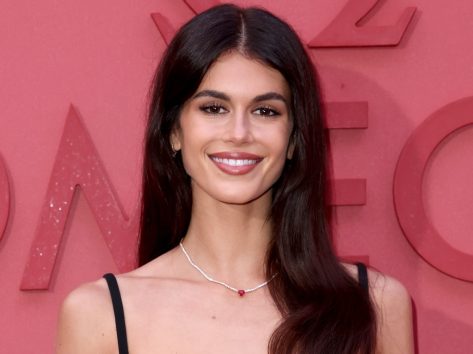 Influencer Kaia Gerber in Two-Piece Workout Gear Has a "Happy Birthday"