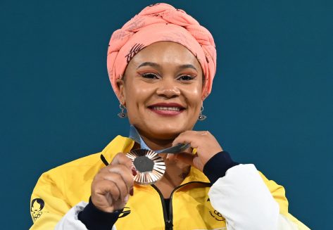 Olympic Weightlifter Neisi Dajomes in Two-Piece Workout Gear Says “Give Yourself the Pleasure to Dream”