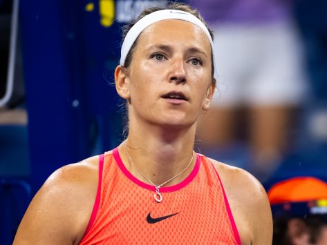 Tennis Player Victoria Azarenka in Two-Piece Workout Gear is “Ready” in New Gear