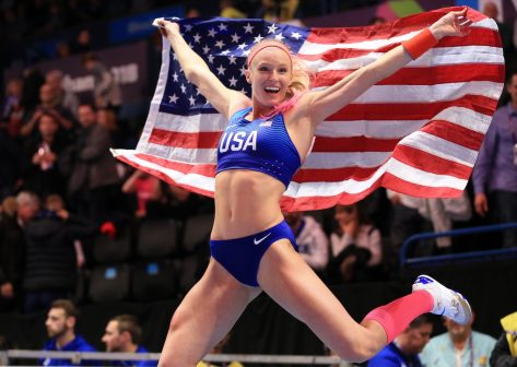 Track and Field Star Sandi Morris in Two-Piece Workout Gear Does the “Swing Up Challenge”