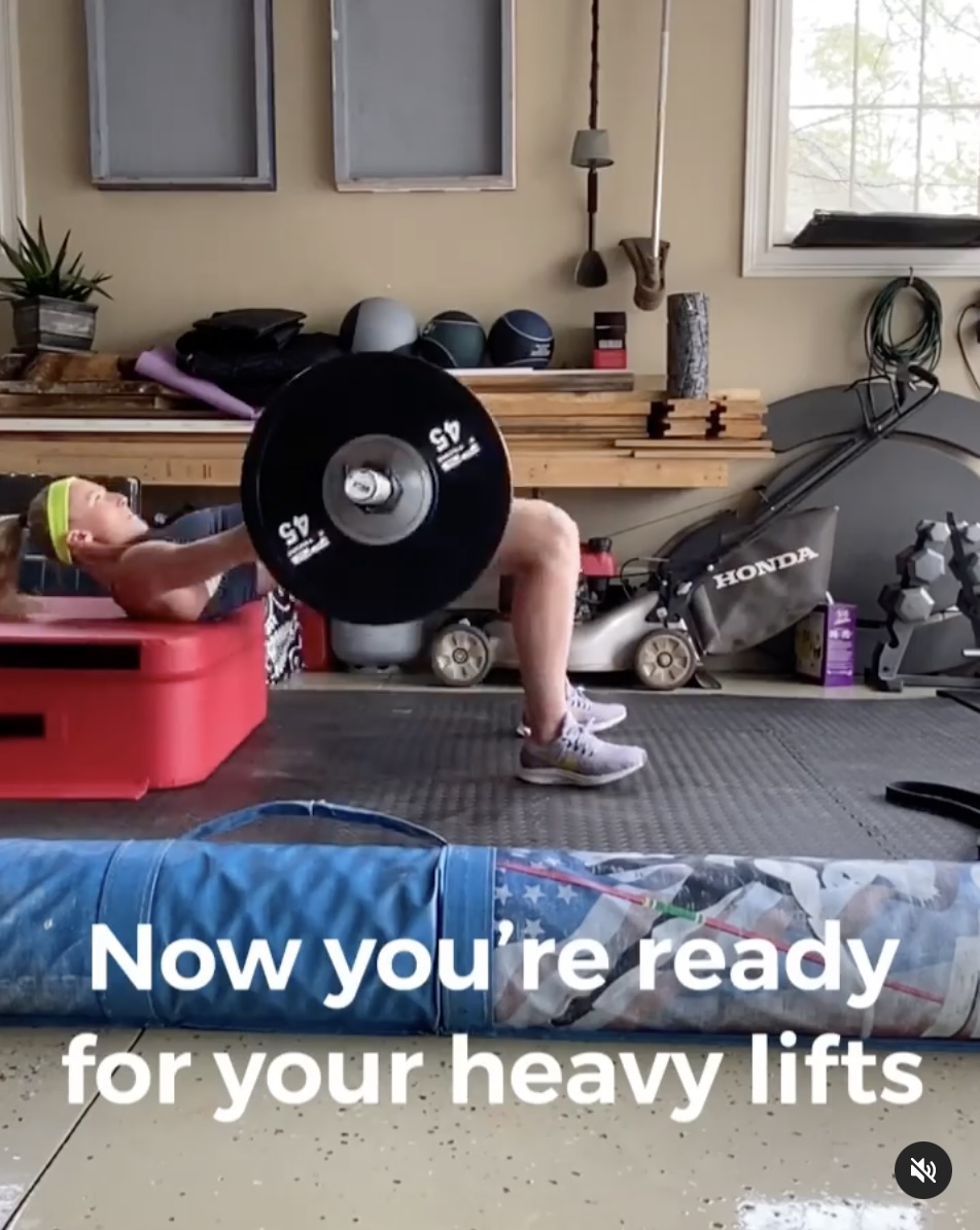 Track and Field Star Sandi Morris in TwoPiece Workout Gear Does the