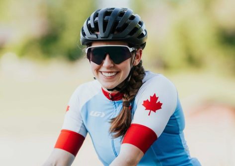 Canadian Cyclist Sarah Orban in Two-Piece Workout Gear is “Grwm for a Race”