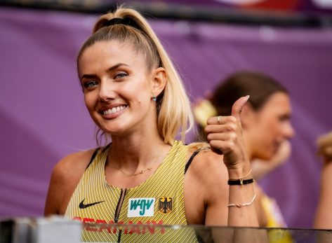 Track and Field Stunner Alica Schmidt in Two-Piece Workout Gear Has “Pure Rhythm”