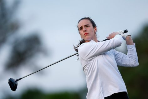 Caitlin Clark in Two-Piece Workout Gear Plays Golf With Nelly Korda and Annika Sorenstam