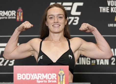MMA Fighter Aspen Ladd in Two-Piece Workout Gear Asks "What Makes You Happy?"